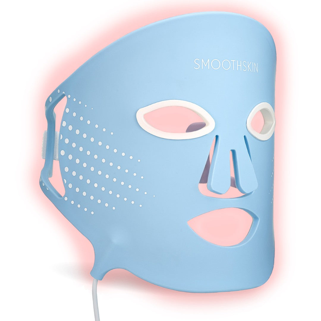 SmoothSkin DuoLux Red light therapy LED face mask & hydrating skincare bundle with 15 hydrogel sheet masks
