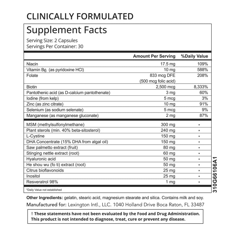 Hairmax Vitamins for Women & Men - Biotin, Keratin & Saw Palmetto Hair Supplements